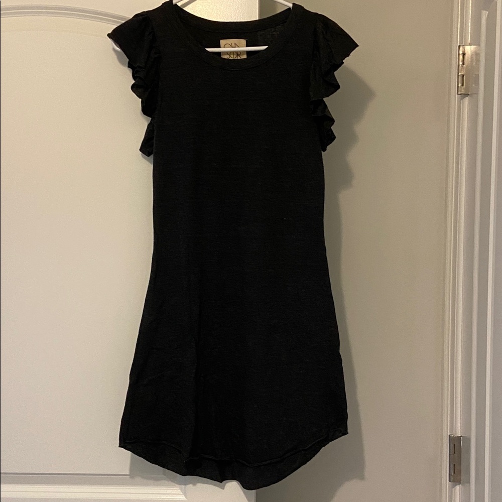 Chaser Black Ruffle Sleeve Dress
